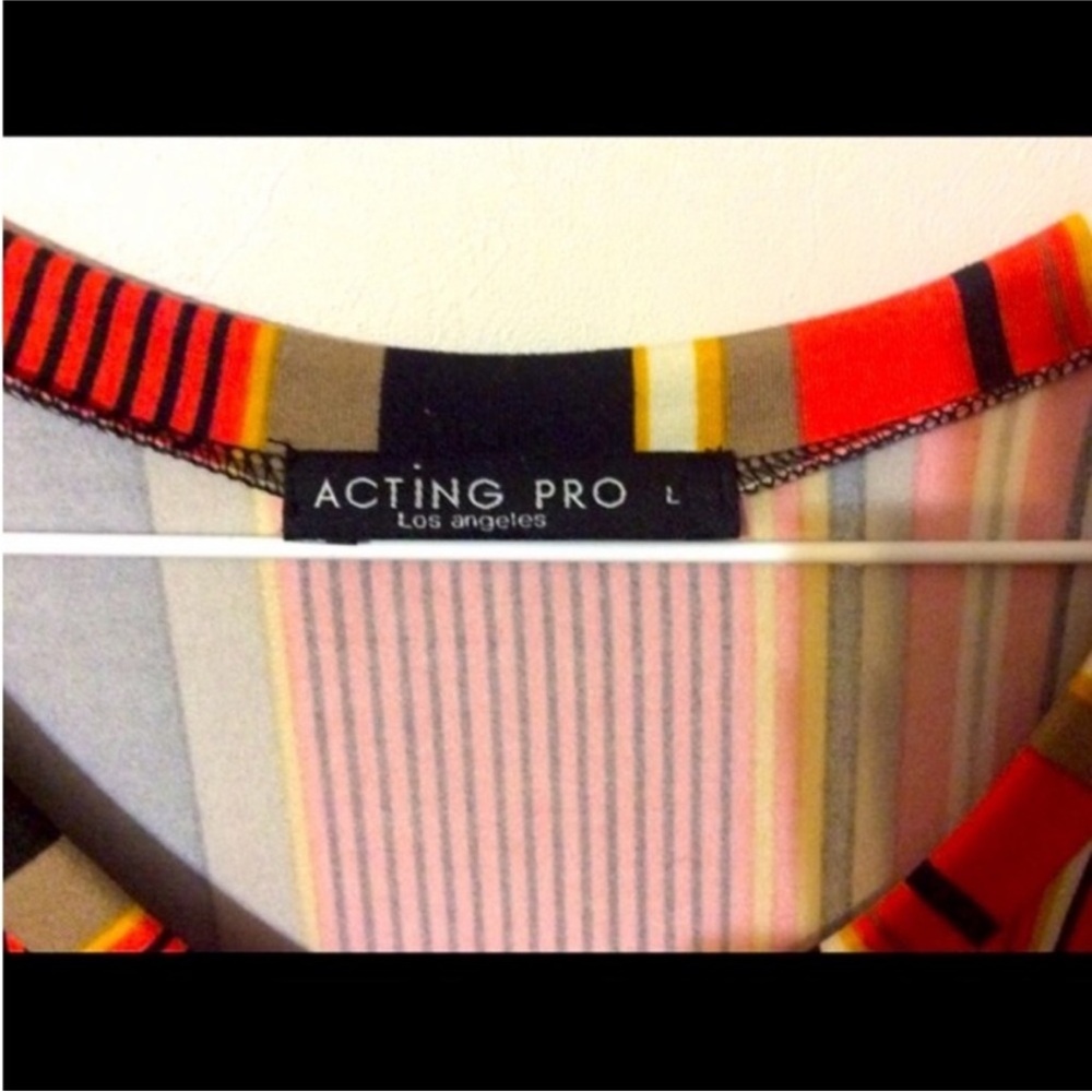 ACTING PRO Los Angeles COLORFUL Striped Tunic TOP Size LARGE - Picture 3 of 10